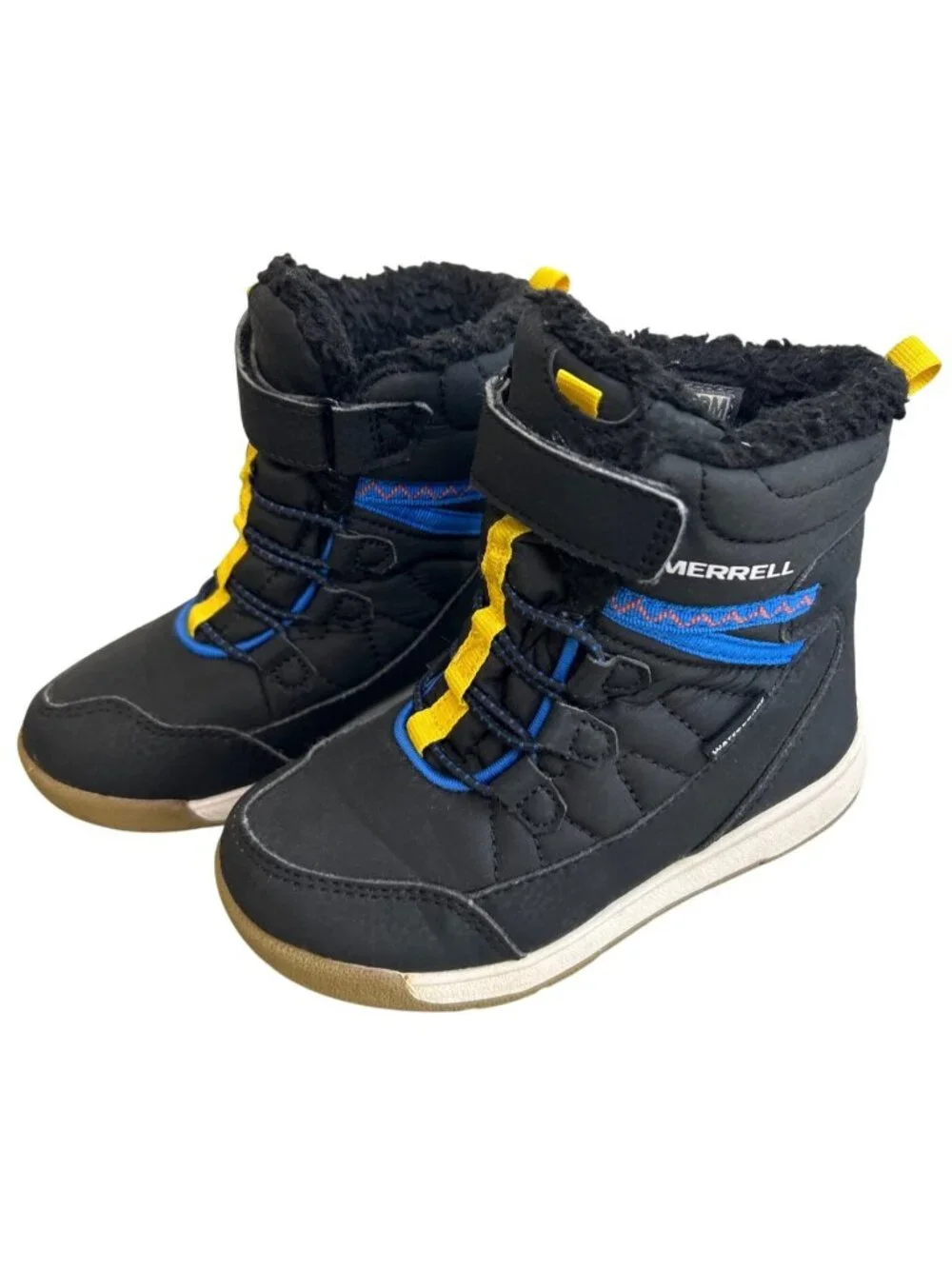 Merrell Kids Snow Crush 3.0 Jr Boots 9M Black Blue Waterproof Insulated Winter